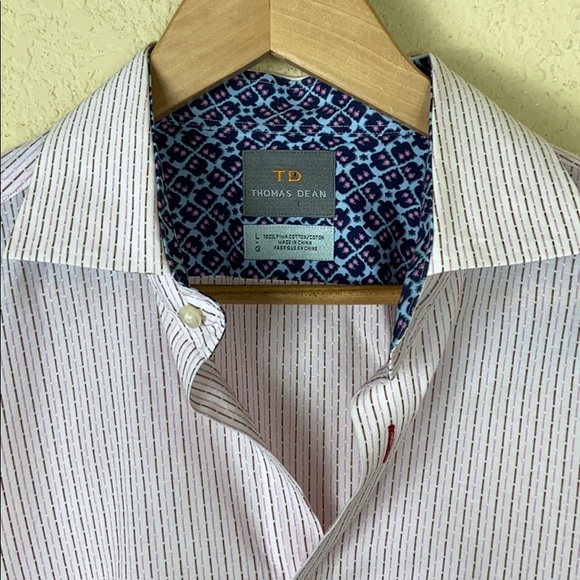Thomas Dean button down flip cuff shirt L - Picture 2 of 7
